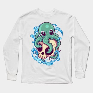 Octopus Skull Kawaii Long Sleeve T-Shirt